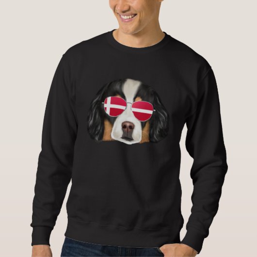 Danish Flag Bernese Mountain Dog Dog Denmark Pocke Trui (Voorkant)