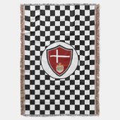 Danish flag-coat arms throw blanket deken (Voorkant Verticaal)