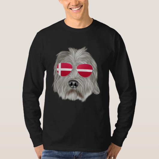 Danish Flag Dandie Dinmont Terrier Dog Denmark Poc T-shirt (Voorkant)