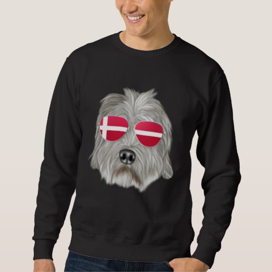 Danish Flag Dandie Dinmont Terrier Dog Denmark Poc Trui (Voorkant)
