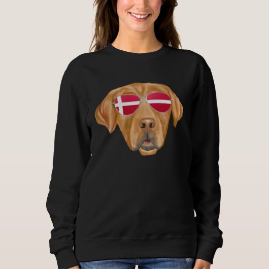 Danish Flag Golden Retriever Dog Denmark Pocket Trui (Voorkant)