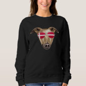Danish Flag Greyhound Dog Denmark Pocket Trui (Voorkant)