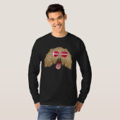 Danish Flag Italian Greyhound Dog Denmark Pocket T-shirt (Voorkant volledig)