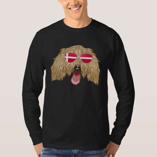 Danish Flag Italian Greyhound Dog Denmark Pocket T-shirt (Voorkant)