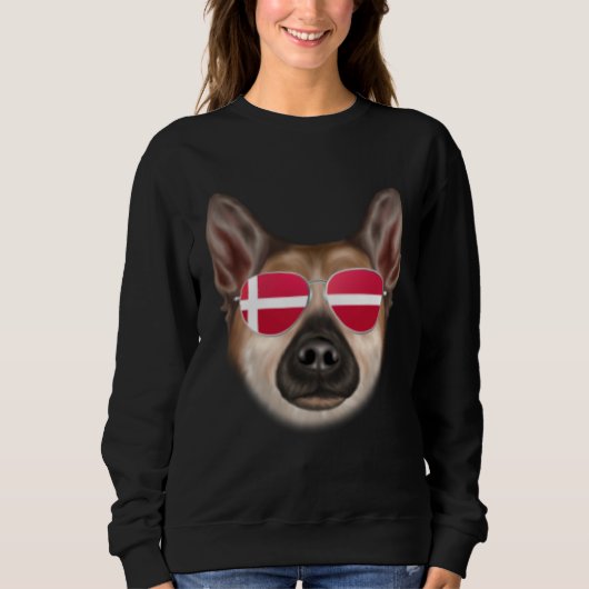 Danish Flag Norwegian Buhund Dog Denmark Pocket Trui (Voorkant)