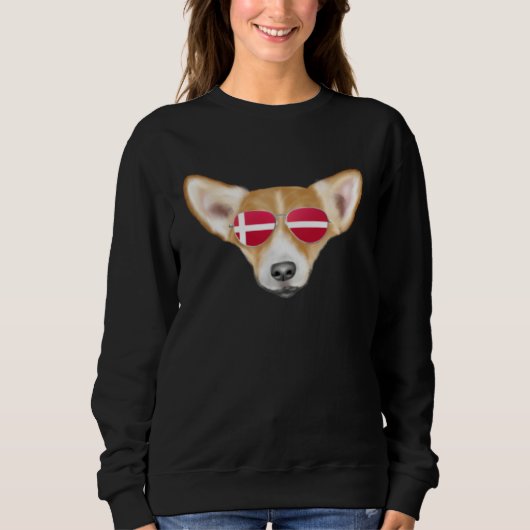 Danish Flag Pembroke Welsh Corgi Dog Denmark Pocke Trui (Voorkant)
