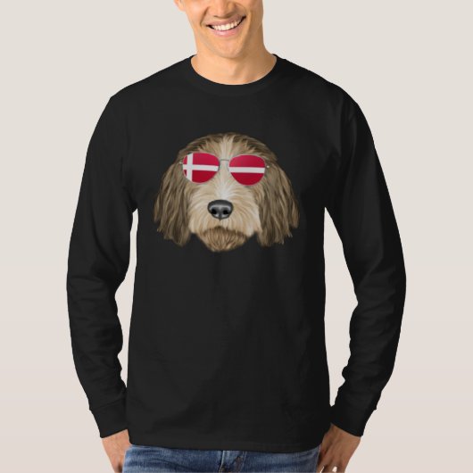 Danish Flag Petit Basset Griffon Vendeen Dog Denma T-shirt (Voorkant)