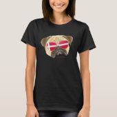 Danish Flag Pug Dog Denmark Pocket T-shirt (Voorkant)