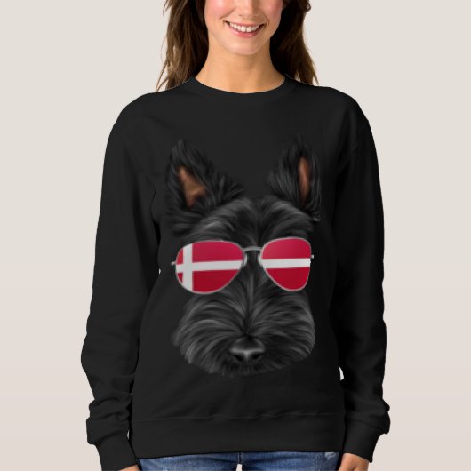 Danish Flag Scottish Terrier Dog Denmark Pocket Trui (Voorkant)