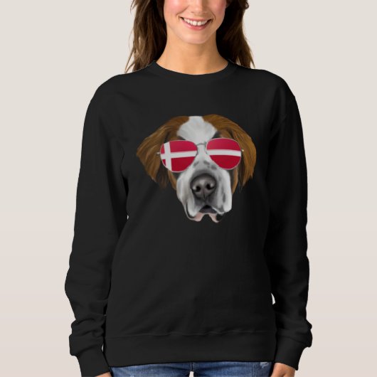 Danish Flag St Bernard Dog Denmark Pocket Trui (Voorkant)