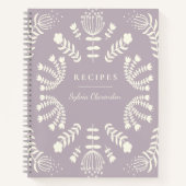 Danish Folk Flowers Lavender Personalized Recipe Notitieboek (Voorkant)
