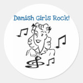 Danish Girls Rock Ronde Sticker (Voorkant)