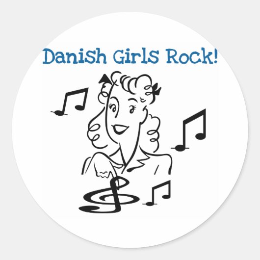 Danish Girls Rock Ronde Sticker (Voorkant)