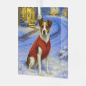 Danish-Swedish Farm Dog Holiday Card Glas Ornament (Voorkant links)