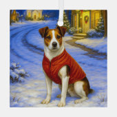 Danish-Swedish Farm Dog Holiday Card Glas Ornament (Achterkant)