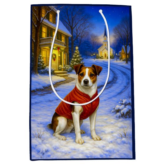 Danish-Swedish Farm Dog Holiday Card Medium Cadeauzakje (Voorkant)