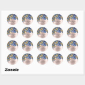 Dank 16e bruids bruiloft Ballon Blue Navy Roos Ronde Sticker (Vel)