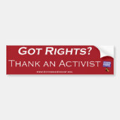 dank aan activist red bumpersticker (Voorkant)