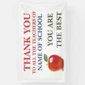 Dank aan alle leraren Red Apple Illustration Spandoek (Verticaal)