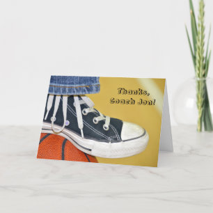 Dank aan basketbalcoach bedankkaart