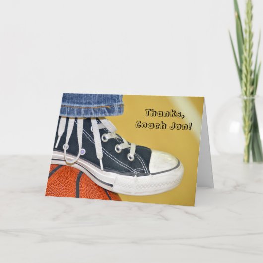 Dank aan basketbalcoach bedankkaart (Voorkant)