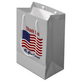 Dank aan de Amerikaanse vlag veteraan Medium Cadeauzakje (Voorkant Gekanteld)