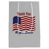 Dank aan de Amerikaanse vlag veteraan Medium Cadeauzakje (Achterkant)