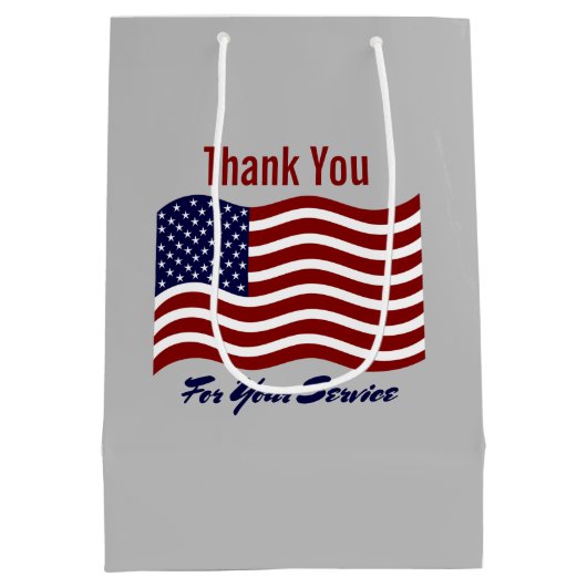 Dank aan de Amerikaanse vlag veteraan Medium Cadeauzakje (Achterkant)