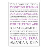 Dank aan de bruiloftsgasten kaart (Voorkant)