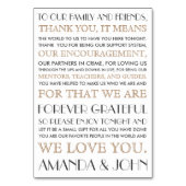 Dank aan de bruiloftsgasten kaart (Voorkant)