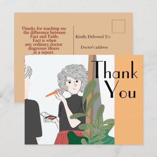 Dank aan de dokter briefkaart (Voorkant / Achterkant)