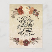 Dank aan de Heer Bijbelvers Thanksgiving  Briefkaart (Voorkant)
