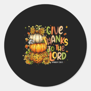 Dank aan de Heer Herfst Christelijk Kruis Coque Ronde Sticker