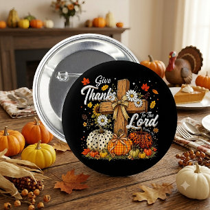 Dank aan de Heer Herfstseizoen Ronde Button 5,7 Cm
