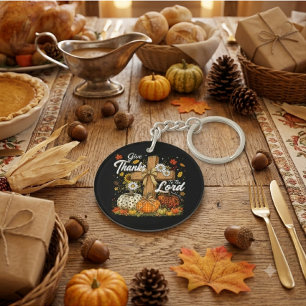 Dank aan de Heer Herfstseizoen Sleutelhanger
