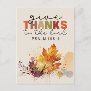 Dank aan de Heer Thanksgiving Bijbelvers Briefkaart