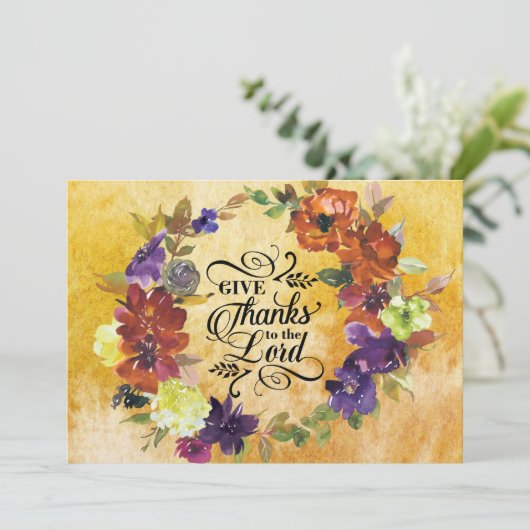 Dank aan de Heer Thanksgiving Kaart (Staand voorkant)