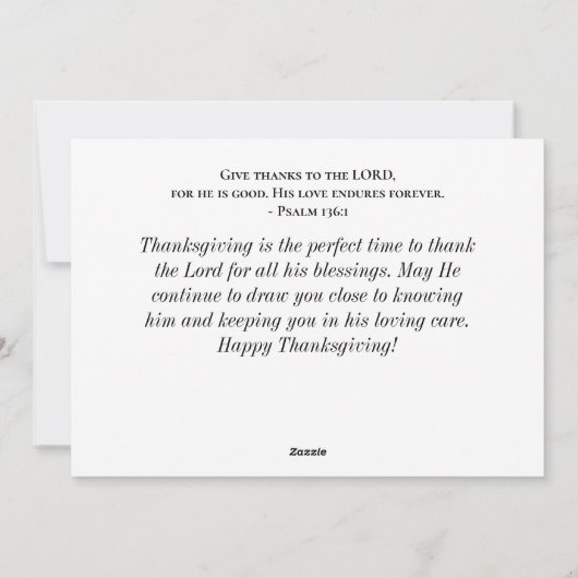 Dank aan de Heer Thanksgiving Kaart (Achterkant)