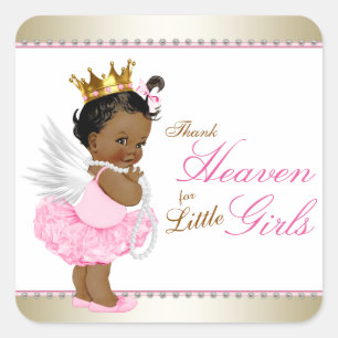 Dank aan de hemel voor kleine meisjes Etnische bab Vierkante Sticker