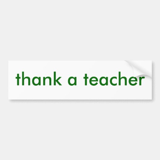 dank aan de leraar bumpersticker (Voorkant)