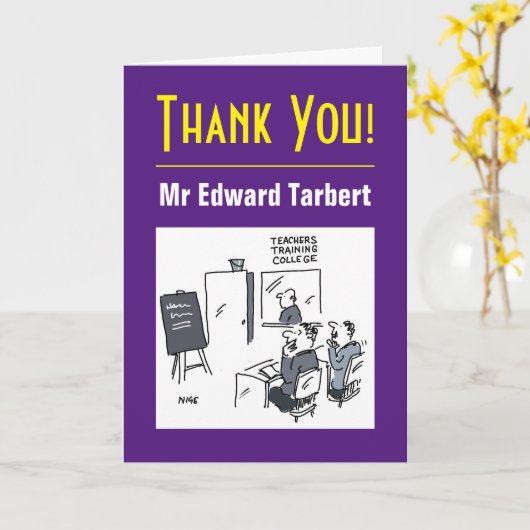 Dank aan de leraar met boodschap kaart (Gele Bloem)