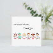 Dank aan de mensen die de scrubs Draag Kaart (Staand voorkant)