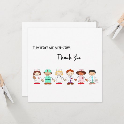 Dank aan de mensen die de scrubs Draag Kaart (Voorkant / Achterkant in situ)