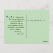 Dank aan de monteur briefkaart (Achterkant)