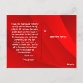 Dank aan de monteur briefkaart (Achterkant)