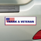 Dank aan de Veteran American Flag Bumpersticker (Op auto)