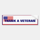 Dank aan de Veteran American Flag Bumpersticker (Voorkant)