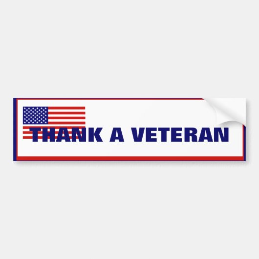 Dank aan de Veteran American Flag Bumpersticker (Voorkant)