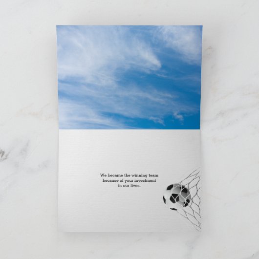 dank aan de voetbal coach kaart (Binnen)