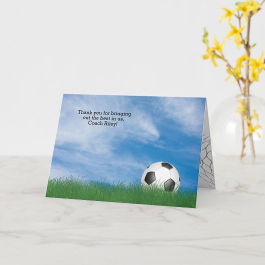 dank aan de voetbal coach kaart (Gele Bloem)